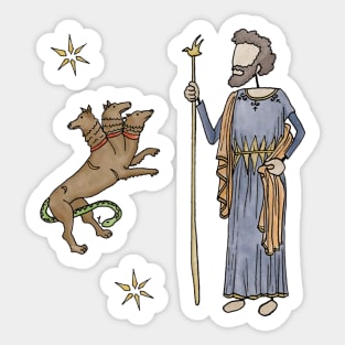 Greek Myth Comix - Hades and Cerberus Sticker